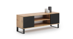 TV-laud Focus RTV 155x49x40 cm, naturaalne puit / must