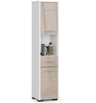 K&otilde;rge vannitoakapp FIN 2D 1SZ 1W, 2 ust, 1 sahtel, valgebeež, 30 &times; 140 &times; 30 cm