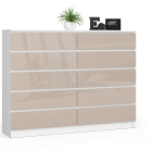 Kummut K160, 10 sahtlit, valge/pruun, 160 &times; 121 &times; 40 cm