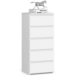 Kummut CL5, 5 sahtlit, Valge, 40 &times; 92 &times; 35 cm