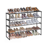 Jalatsiriiul SONGMICS LSA004B01, 4 astet, 5&ndash;10 paari, Must, 117 &times; 75 &times; 30 cm