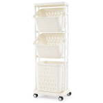 Pesukorv 40x30x112 cm, valge v&auml;rv