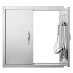 Grilluks 610x610 mm, roostevabast terasest, topeltseinaga, v&auml;lik&ouml;&ouml;gile