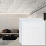 S&uuml;vistatud laeplaadid PVC 24x24 cm, 12 tk, valged
