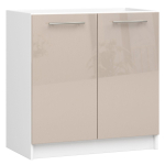 P&otilde;randale paigaldatav valamukapp OLIWIA S, 2 ust, valge/pruun, 80 &times; 82 &times; 46 cm