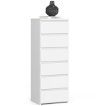 Kummut CL6, 6 sahtlit, Valge, 40 &times; 109 &times; 35 cm