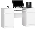 Arvutilaud A5, 2 sahtlit, Valge, 135 &times; 77 &times; 50 cm