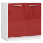 P&otilde;randale paigaldatav valamukapp OLIWIA S, 2 ust, valge/punane, 80 &times; 82 &times; 46 cm