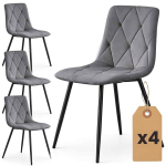 S&ouml;&ouml;gitoolide komplekt MILO, 4 tk, hall/must, 45,5 &times; 87 &times; 43,5 cm