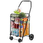 Kokkupandav ostuk&auml;ru p&ouml;&ouml;rlevate ratastega, must, 40,8 kg