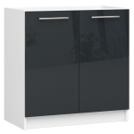 K&ouml;&ouml;givalamu aluskapp OLIWIA S, 2 ust, 1 riiul, valge/hall, 80 &times; 82 &times; 46 cm