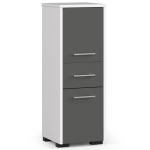 Vannitoakapp AKORD FIN 2D 1SZ, 2 ust, 1 sahtel, valge/hall, 30 &times; 85 &times; 30 cm