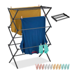 Pesukuivatusrest Relaxdays, 6 taset, 11 pulka, 74 &times; 105 &times; 37 cm