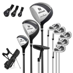 Golfikomplekt, vasakuk&auml;elistele, 460CC draiver, 8 keppi, Must, 83 &times; 51 &times; 96 cm