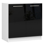 K&ouml;&ouml;gi valamukapp OLIWIA S, kaheukseline, valge/must, 80 &times; 82 &times; 46 cm