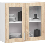 Rippuv k&ouml;&ouml;gikapp AKORD LIMA W80, valge tammev&auml;rvi, 80 &times; 72 &times; 30,5 cm