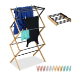 Pesukuivatusrest Relaxdays, 6 taset, 11 pulka, 43&ndash;75 &times; 105 &times; 37 cm