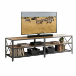 Telerilaud Relaxdays 10052349_1245, 4 avatud sektsiooni, pruun/must, 180 &times; 52 &times; 39 cm