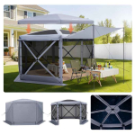 Lehtla-telk VEVOR FY12X12Smoky Gray-6, 6 seina, Hall, 3,6 &times; 3,6 &times; 2,2 m