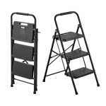 Kokkupandav redel VEVOR, 3 astet, Must, 46,5 &times; 73 &times; 103,5 cm