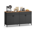 Hoiukapp SONGMICS, Uste ja reguleeritava riiuliga, Must/Pruun, 141 &times; 76 &times; 40 cm