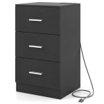 &Ouml;&ouml;kapp, 3 sahtlit, Must, 38 &times; 66 &times; 35 cm