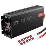 Modifitseeritud siinuslaine inverter, 3000 W, DC 12 V - AC 230 V, LCD-ekraan, 3 vahelduvvoolu pistikupesa, 2 USB-d, C-t&uuml;&uuml;pi port