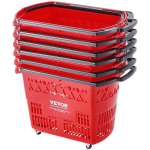 Ostukorvid ratastel, 6 tk, 39 L, punased