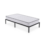Metallist &uuml;heinimesevoodi, 7 tsooniga vedrumadratsiga, must, 100 &times; 200 &times; 35 cm