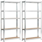 Metallist hoiuriiulid AkordV2, 2 tk, h&otilde;bedased, 90 &times; 180 &times; 30 cm