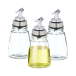 Doseerimispudelite komplekt Relaxdays, 3 tk, 200 ml pudel, 7 &times; 14 &times; 7 cm