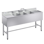 Kolme sektsiooniga valamu VEVOR JC-BAR-3B60-LR-320, 2 n&otilde;rutuspinda, 1524 &times; 470 &times; 838 mm