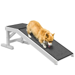 PawHut koertele ramp 125x40x35,5cm, valge/hall v&auml;rv