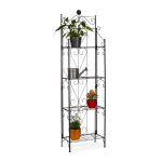 Lillealus 4 riiuliga 157x44x24cm., must v&auml;rv