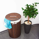 Pesukorv 65x41cm, 70L., pruun/valge