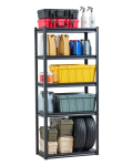 Reguleeritavad metallist hoiuriiulid, 5 taset, 2000 naela, mustad, 72x32x16 tolli