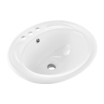 S&uuml;vistatud ovaalne valge keraamiline vannitoakraanikauss 485x425 mm