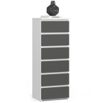 Kummut AKORD CL6/40, 6 sahtliga, valge/hall, 40 &times; 109 &times; 35 cm