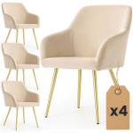 S&ouml;&ouml;gitoa toolid ESTELLE, 4 tk, beež/kuldne, 54,5 &times; 83 &times; 58 cm