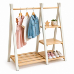 Laste riidekapp Relaxdays, riiuliga, 112 &times; 111,5 &times; 48 cm