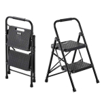 Kokkupandav redel VEVOR, 2 astet, Must, 46,5 &times; 52 &times; 77 cm