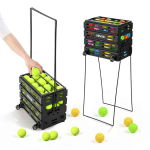 Tennisepallik&auml;ru VEVOR JQ-S080A, 80 palli, Must, 76,5 &times; 36 &times; 6,5 cm