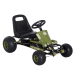 Laste auto Homcom 99x65x56cm, musta/rohelise v&auml;rvusega