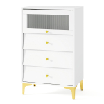 Kummut 60x40x95,5cm, valge/kuldne v&auml;rv