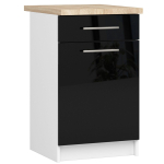 P&otilde;randale paigaldatav k&ouml;&ouml;gikapp OLIWIA S50, 1 uks, 1 sahtel, valge/must, 50 &times; 85 &times; 46 cm