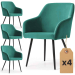 S&ouml;&ouml;gitoa toolid ESTELLE, 4 tooli komplekt, rohelist/musta v&auml;rvi, 54,5 &times; 83 &times; 58 cm