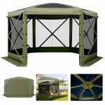 Lehtla-telk VEVOR FY12X12Military Green-6, 6 seina, Roheline, 3,6 &times; 3,6 &times; 2,2 m