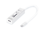 USB Type-C OTG-jaotur Digitus DA-70243, 3 porti kaardilugejaga