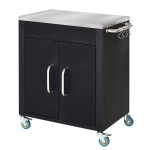 K&ouml;&ouml;gik&auml;ru Homcom 86x50x86,5cm, musta / h&otilde;bedase v&auml;rvusega