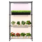 Taimeriiul 4-astmelise aluse ja 90 W kasvulambiga, 150 cm, metall